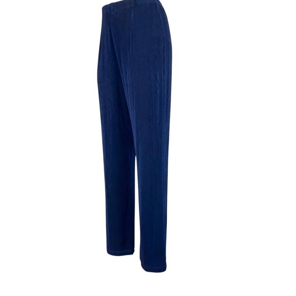 Chico's Travelers Slinky Comfy Wide Leg Travel Pants Sz 1 Reg (M/8) Blue #45P - Picture 4 of 7
